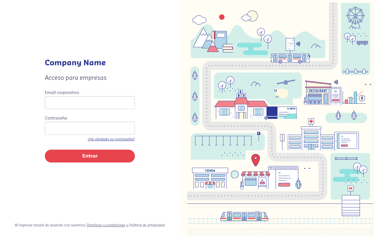 login page with illustration